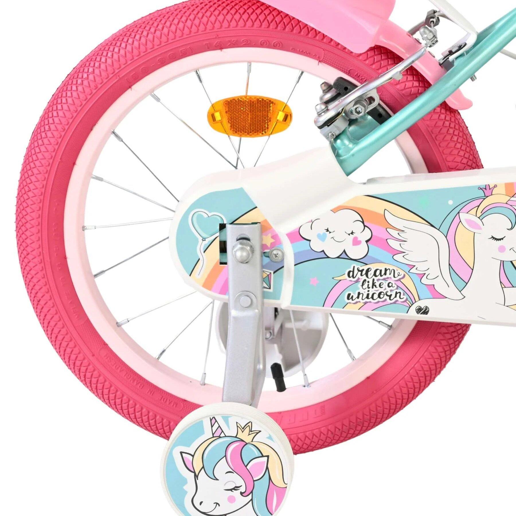 Bicicleta Criança 16 Polegadas Volare Unicorn 5-7 Anos Verde 2/5