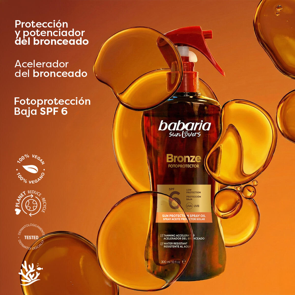 BABARIA Bronze Spray Aceite Protector Solar Zanahoria SPF6 200 ml 3/4