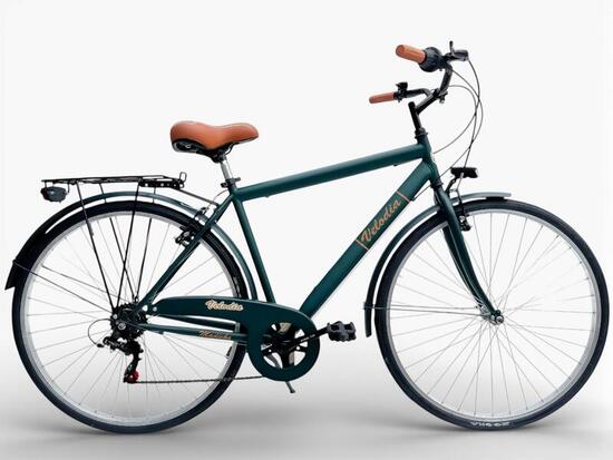 Bicicletta Uomo Passeggio Misura 28 Bici Da Città Con Cambio Verde Vintage Retrò