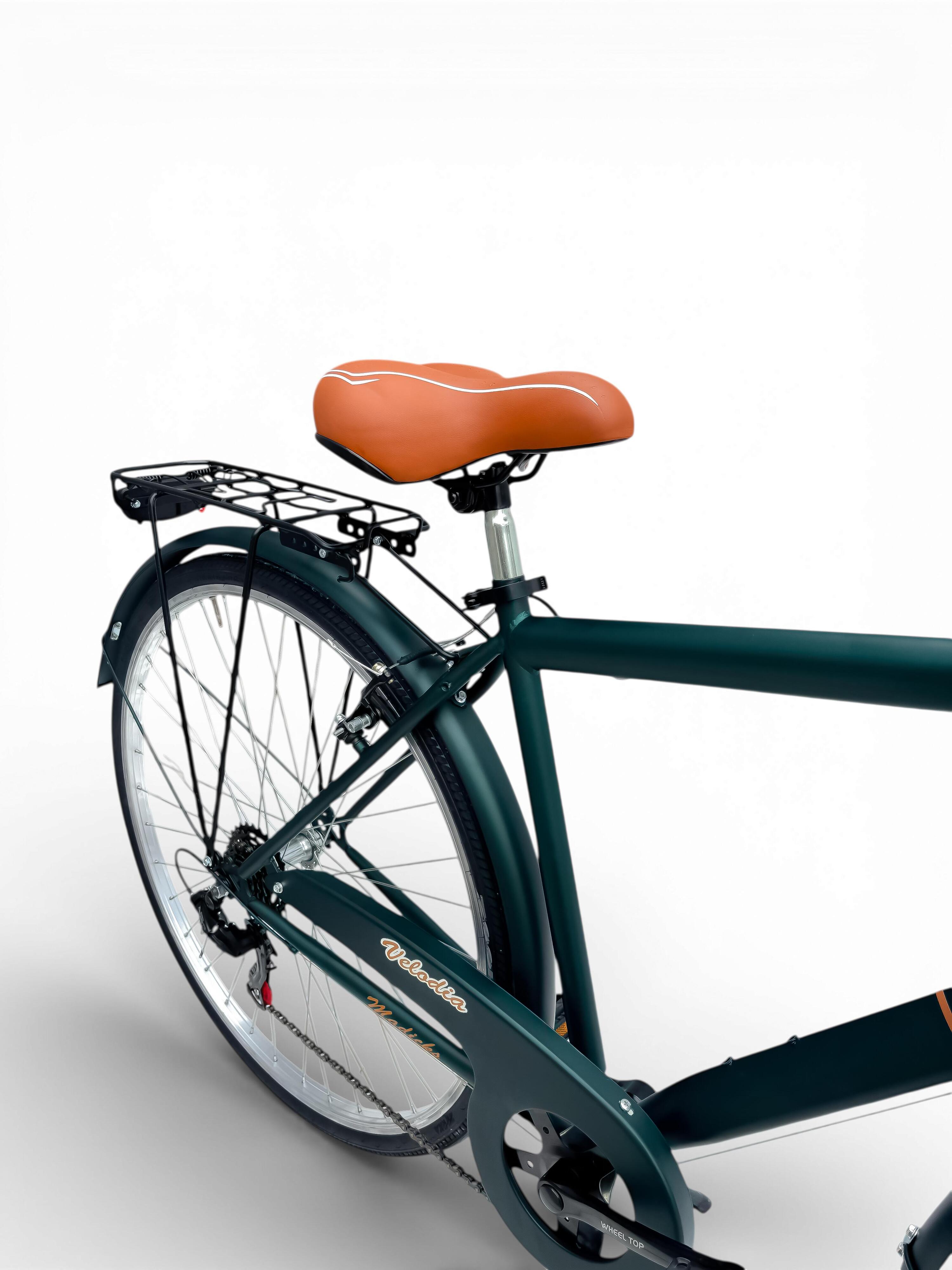 Bicicletta Misura 28 Bici Uomo Passeggio Da Città Con Cambio Verde Vintage Retrò 4/8