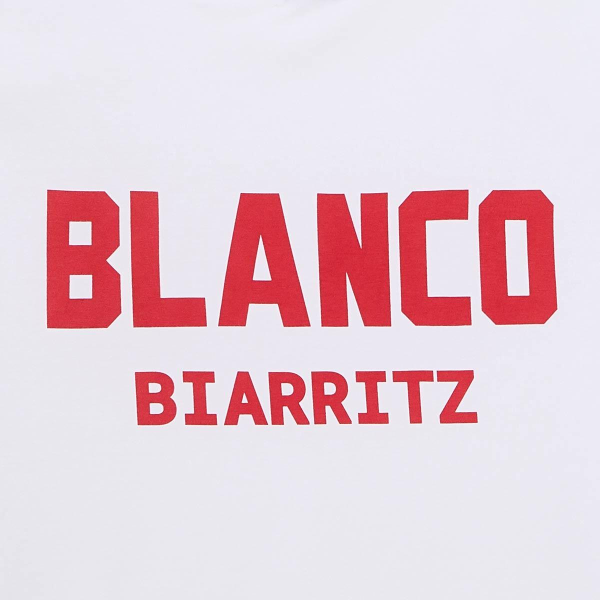 T-shirt de gola redonda branca em algodão estampado nas costas BLANCO BIARRITZ 4/6
