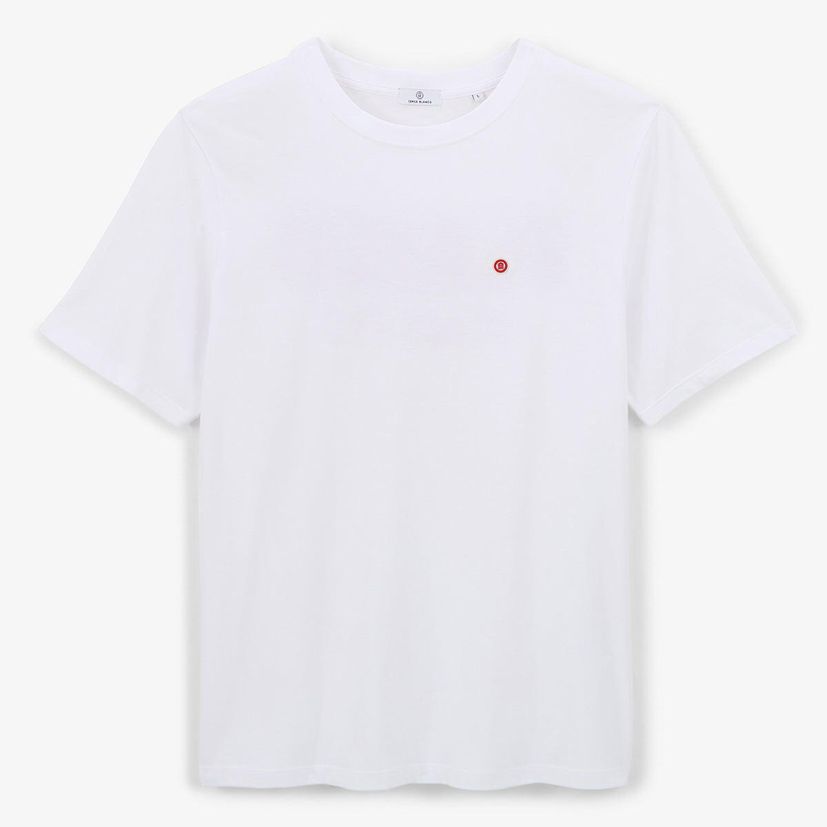 T-shirt de gola redonda branca em algodão estampado nas costas BLANCO BIARRITZ 3/6