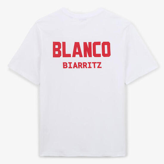 T-shirt col rond blanc en coton imprimé dos BLANCO BIARRITZ