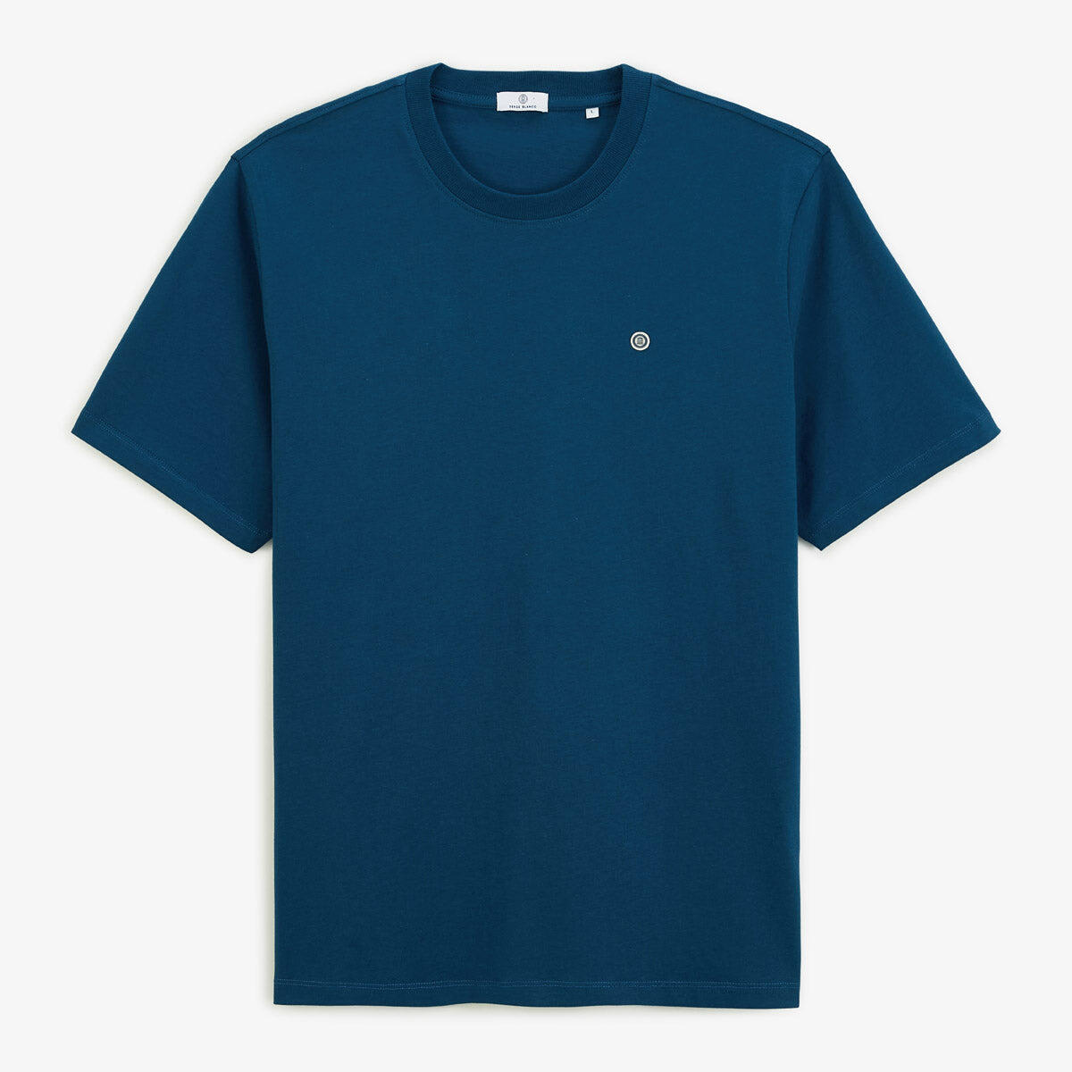 T-shirt girocollo blu opale in cotone stampato sul retro BLANCO BIARRITZ 3/6