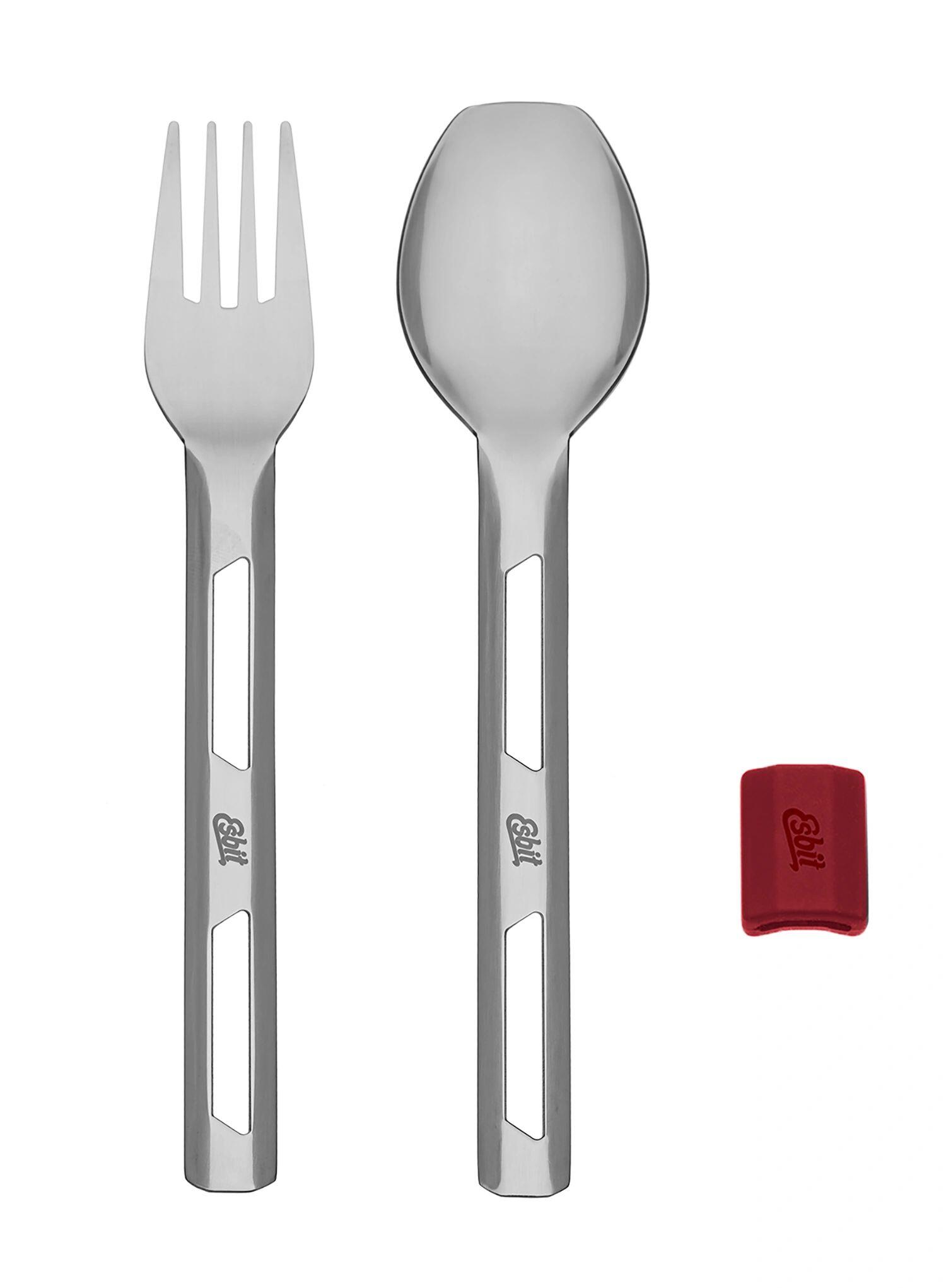 Sztućce turystyczne Esbit Cutlery Set Incl. Silicone Band L - burgundy 2/7