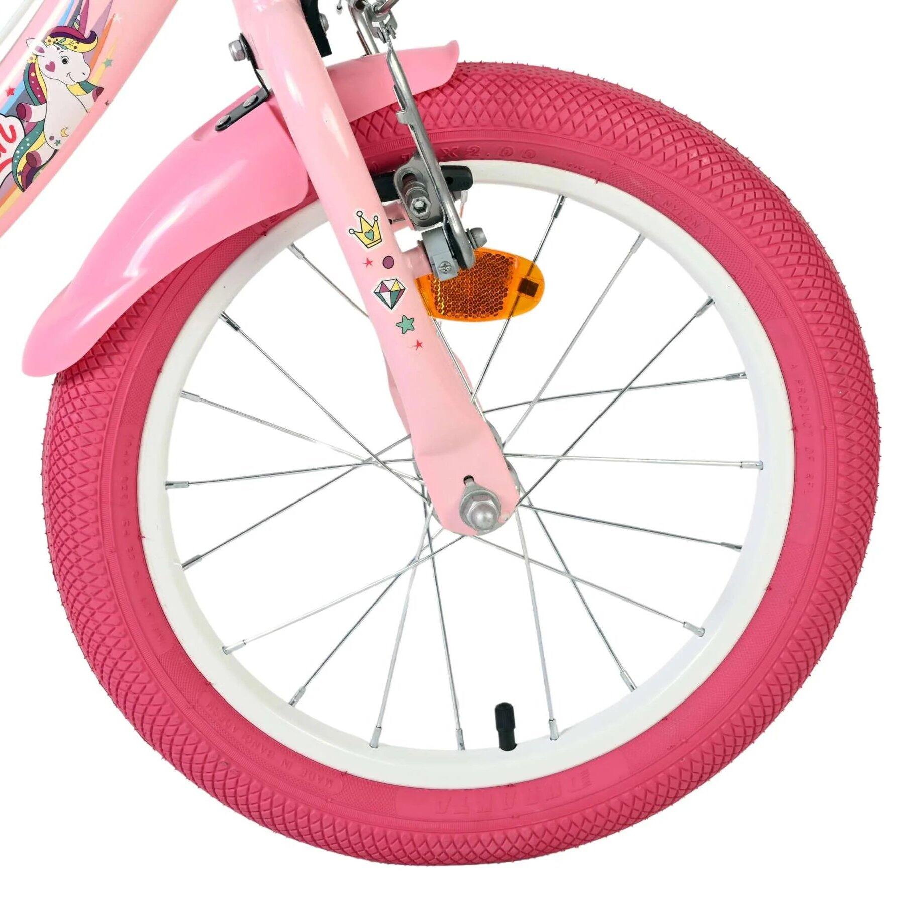 Bicicleta Criança 16 Polegadas Volare Unicorn 5-7 Anos Rosa 3/5