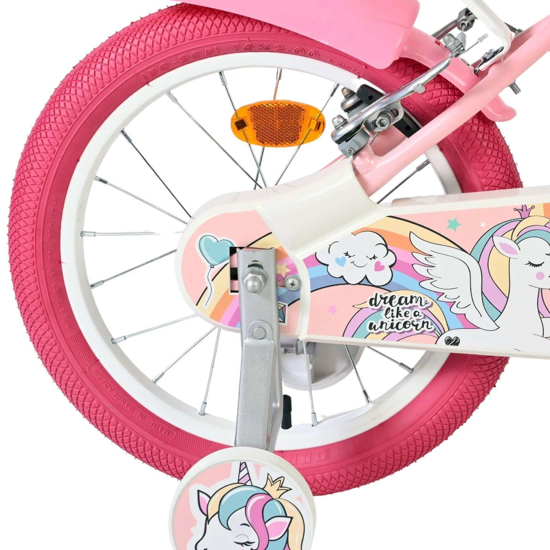 Bicicleta Criança 16 Polegadas Volare Unicorn 5-7 Anos Rosa 2/5