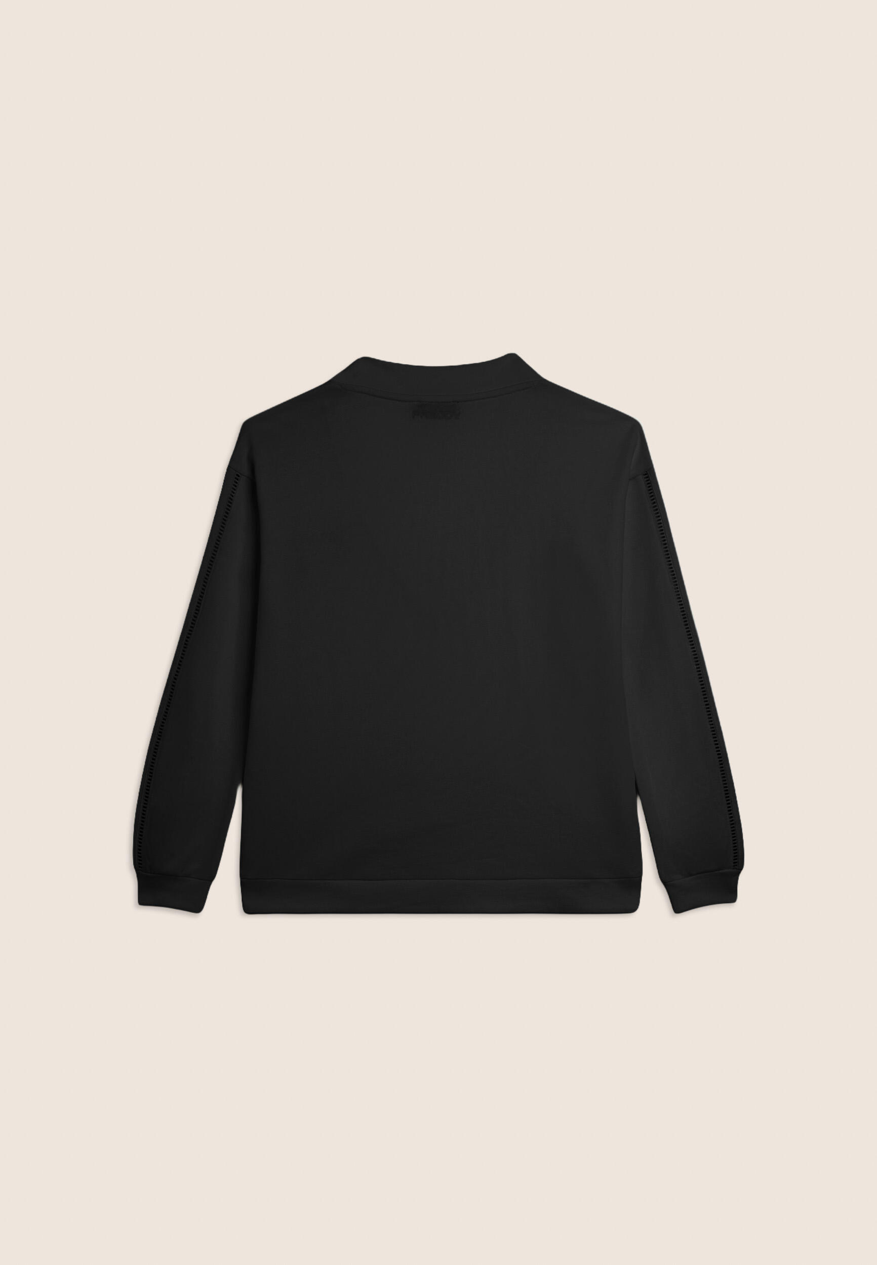 Sweat-shirt à col en V avec épaule tombante et détails brodés 2/3
