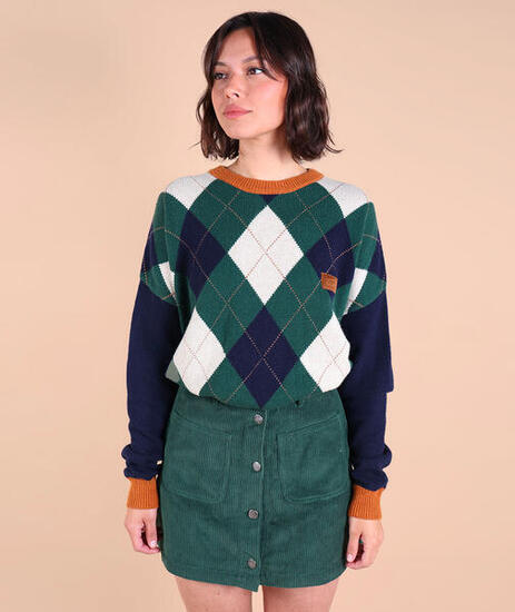 Oversized jacquard trui PINE