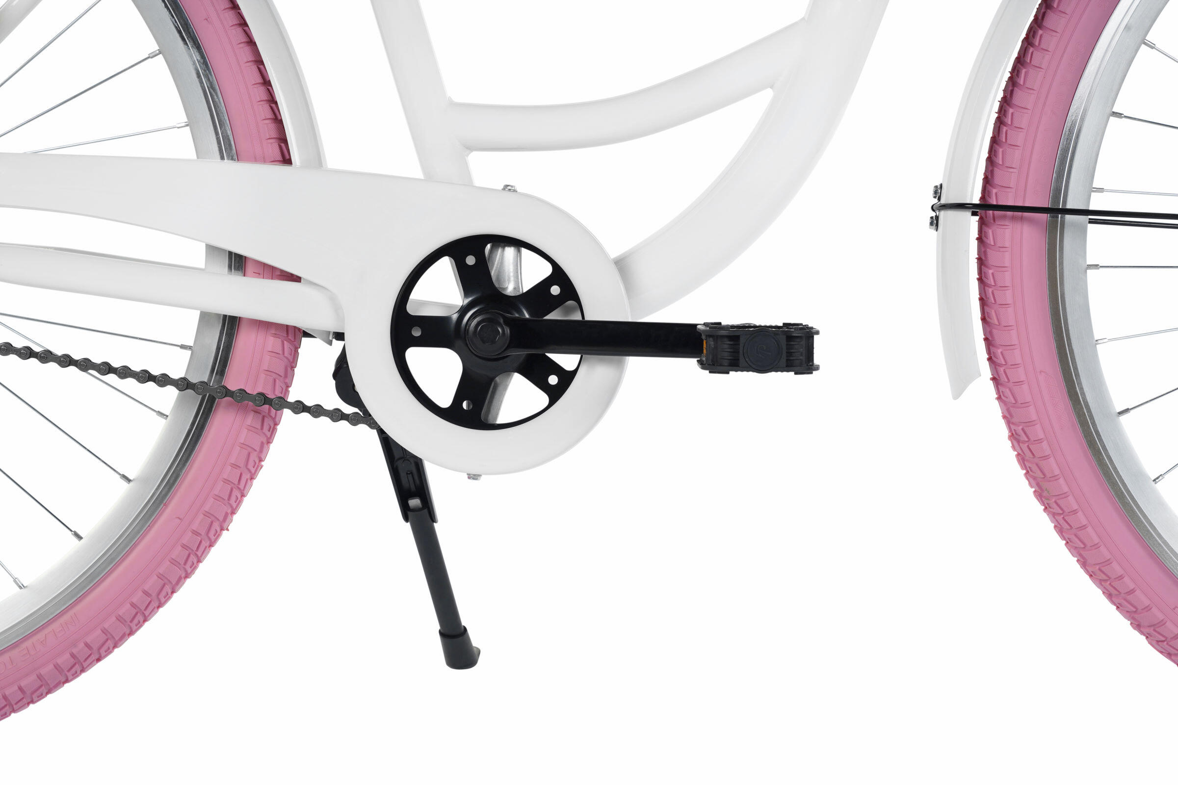 Bicicletta donna Davi Mila 28", 1 velocità, 160-185 cm Bianco/Rosa 7/7