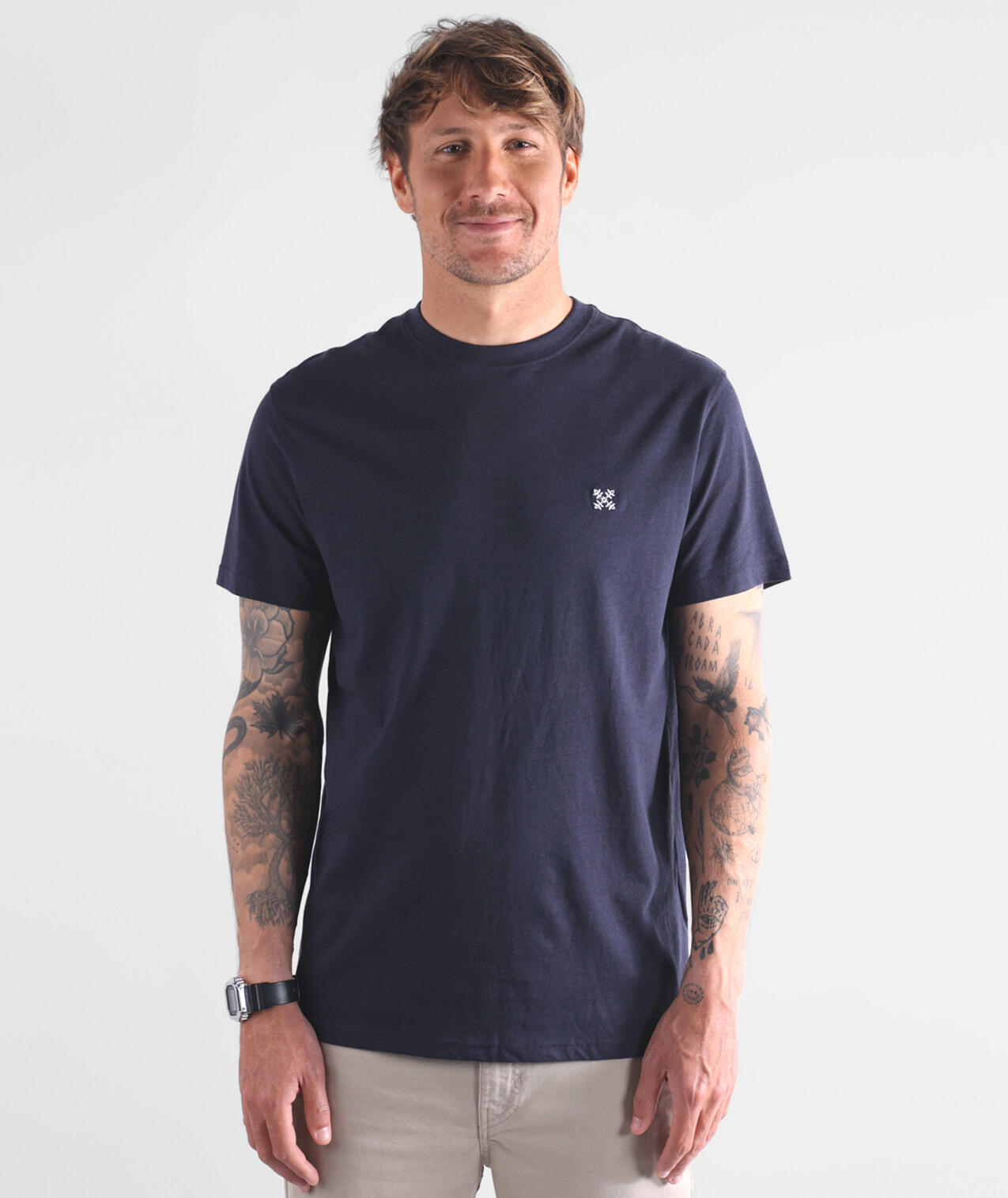 T-shirt tinta unita con ricamo 4flo TEBAZ 2/5