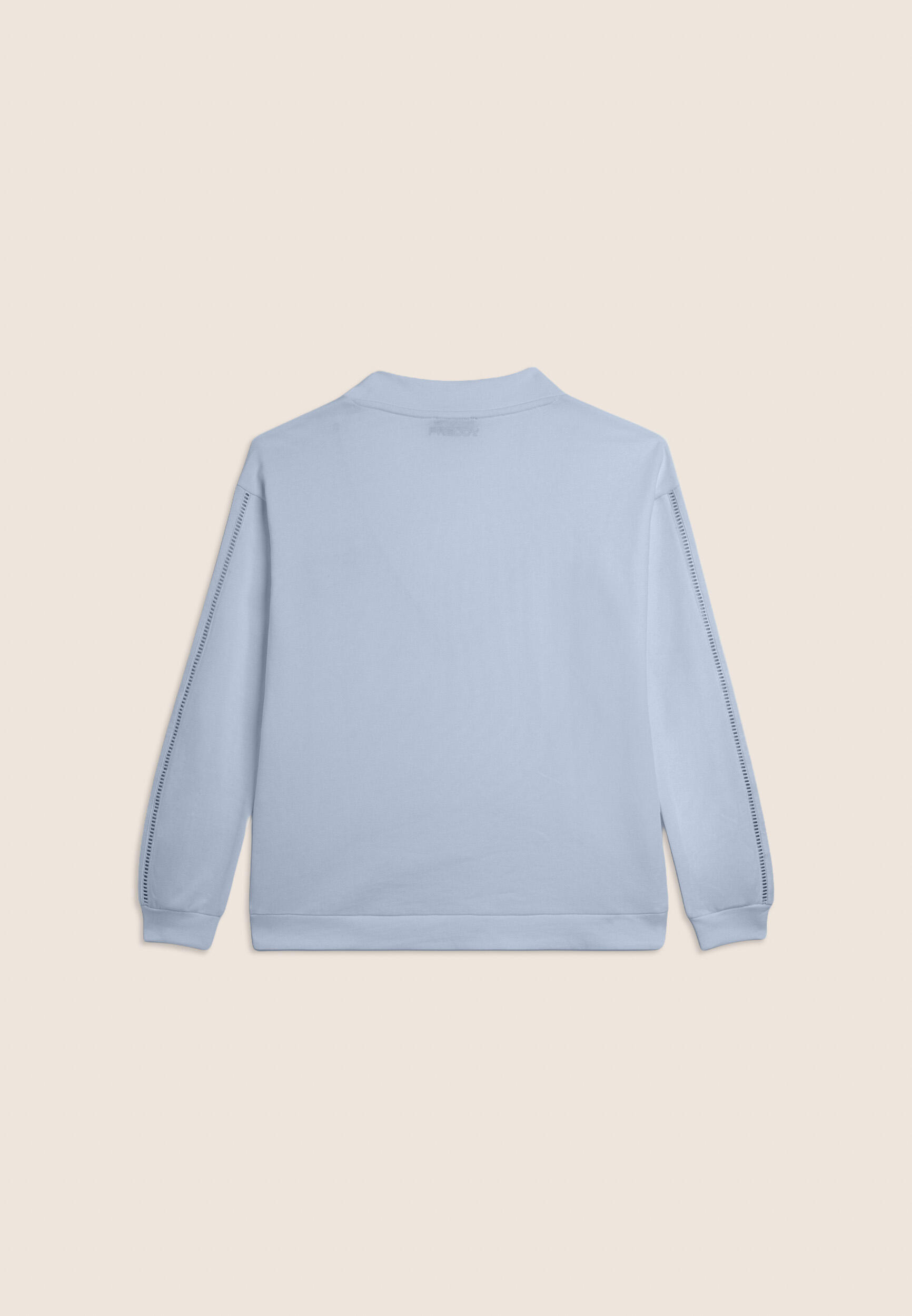 Sweat-shirt à col en V avec épaule tombante et détails brodés 5/6