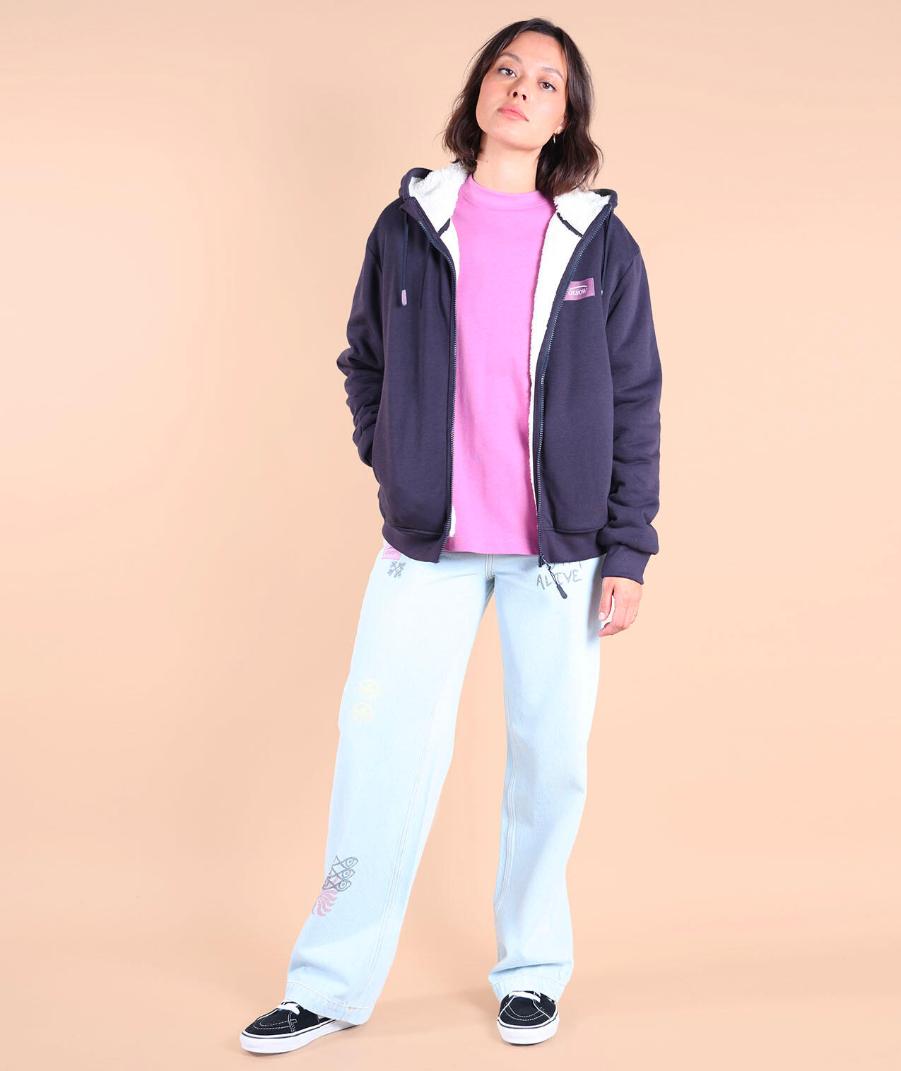Hoodie met sherpa voering SWIPS 3/5