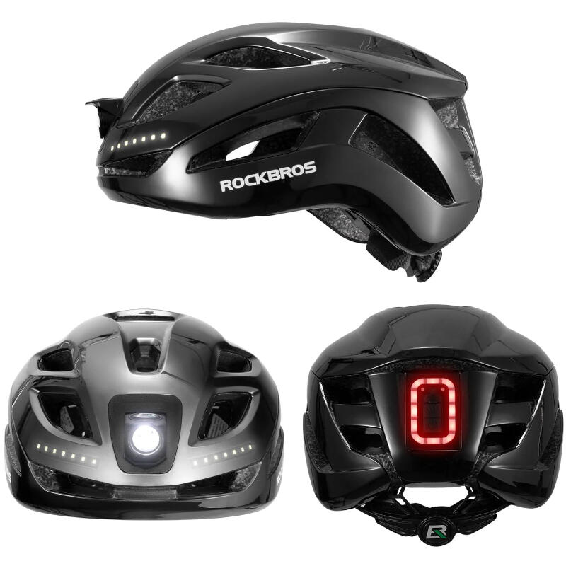 Kask rowerowy dla dorosłych z oświetleniem LED Rockbros ZK-077 regulowany 2/6