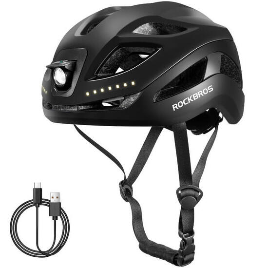 Kask rowerowy dla dorosłych z oświetleniem LED Rockbros ZK-077 regulowany