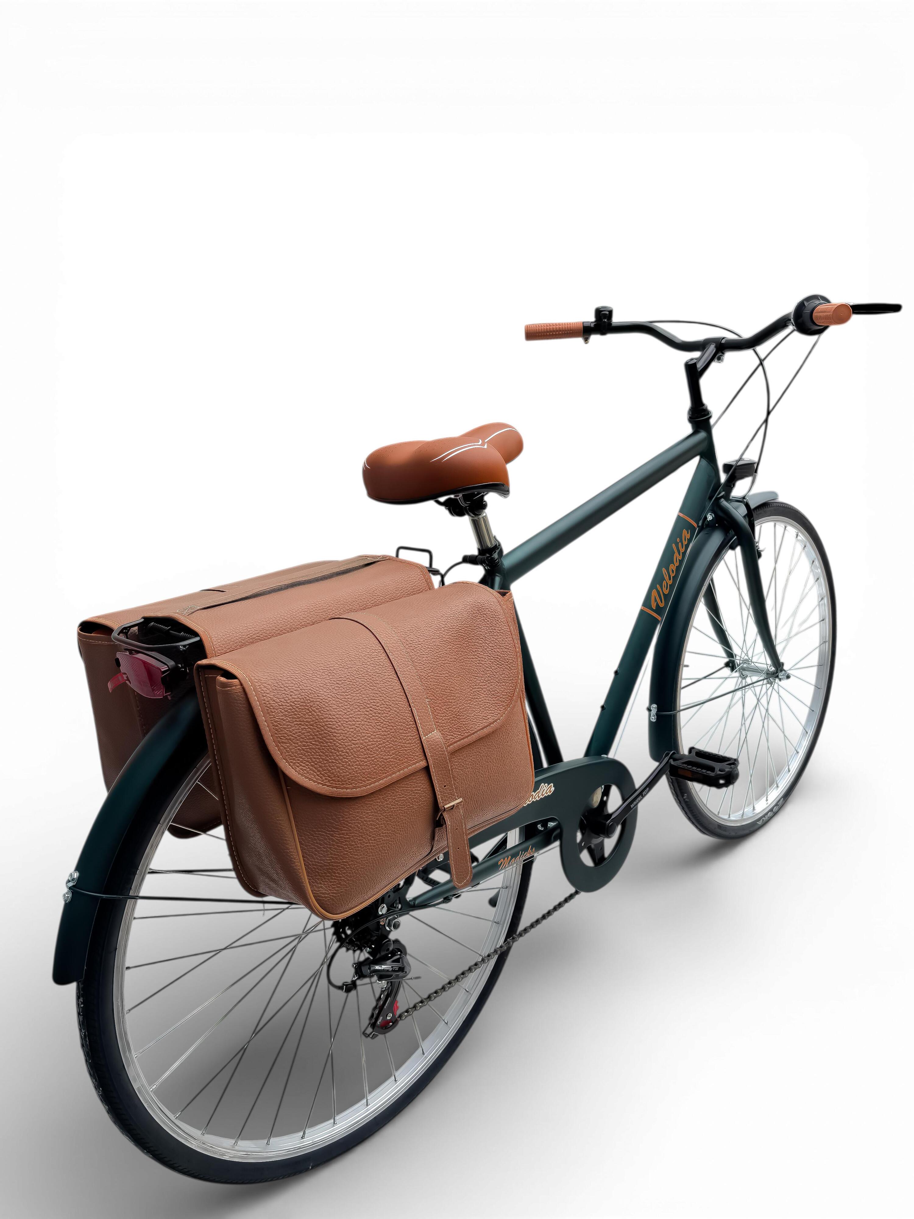 Bicicletta Uomo Misura 28 Passeggio Bici Da Città Con Cambio Verde Vintage Retrò 3/8