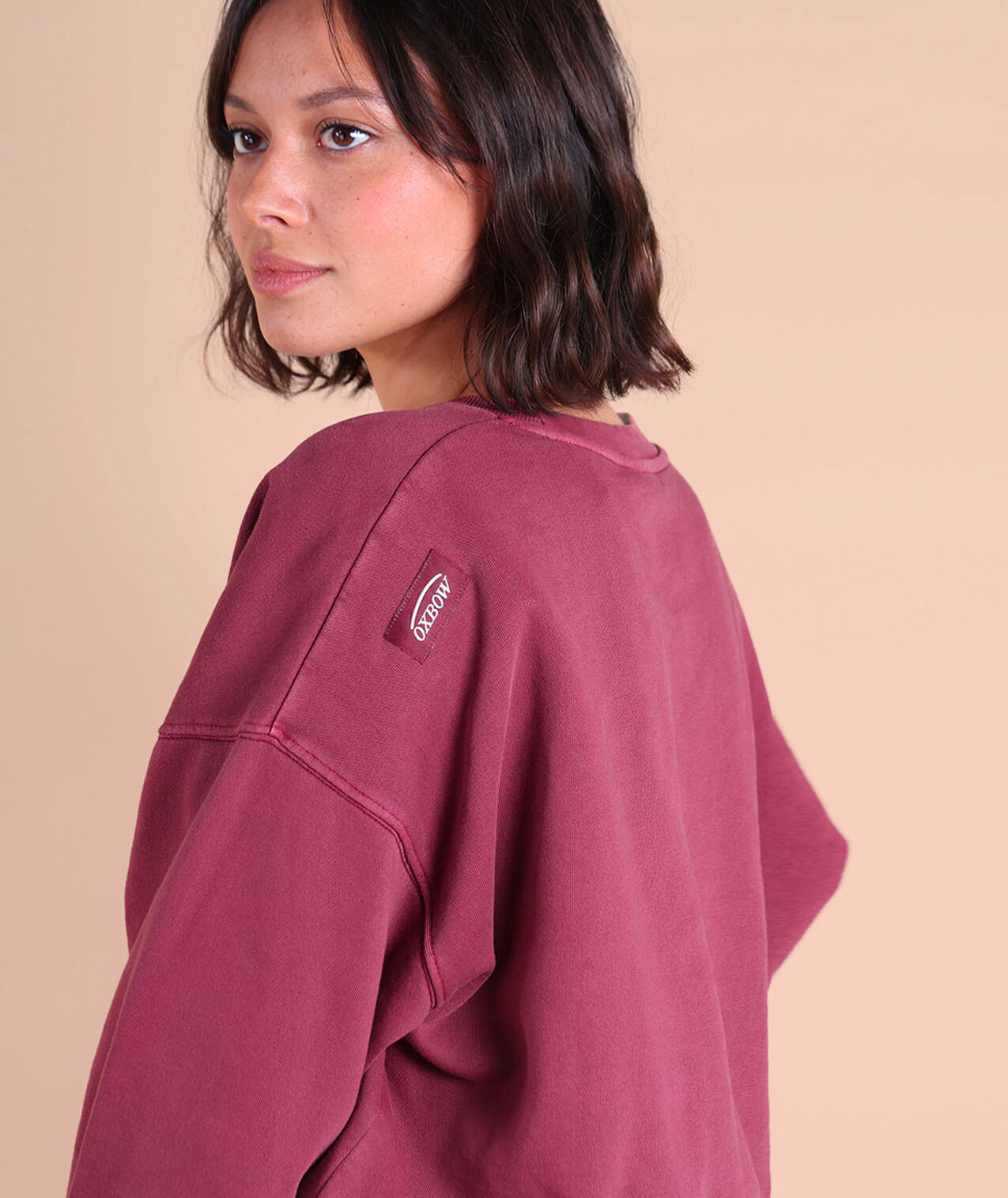 Effen sweatshirt met brede ronde hals SCROP 5/5