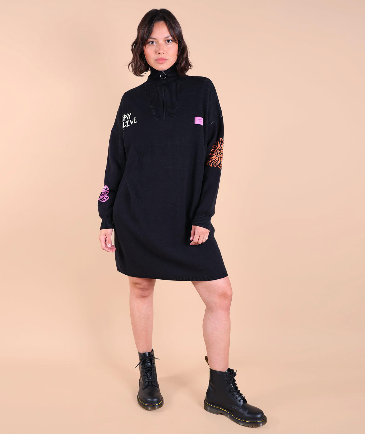 Robe en maille turtleneck demi zip SOUANE 3/5