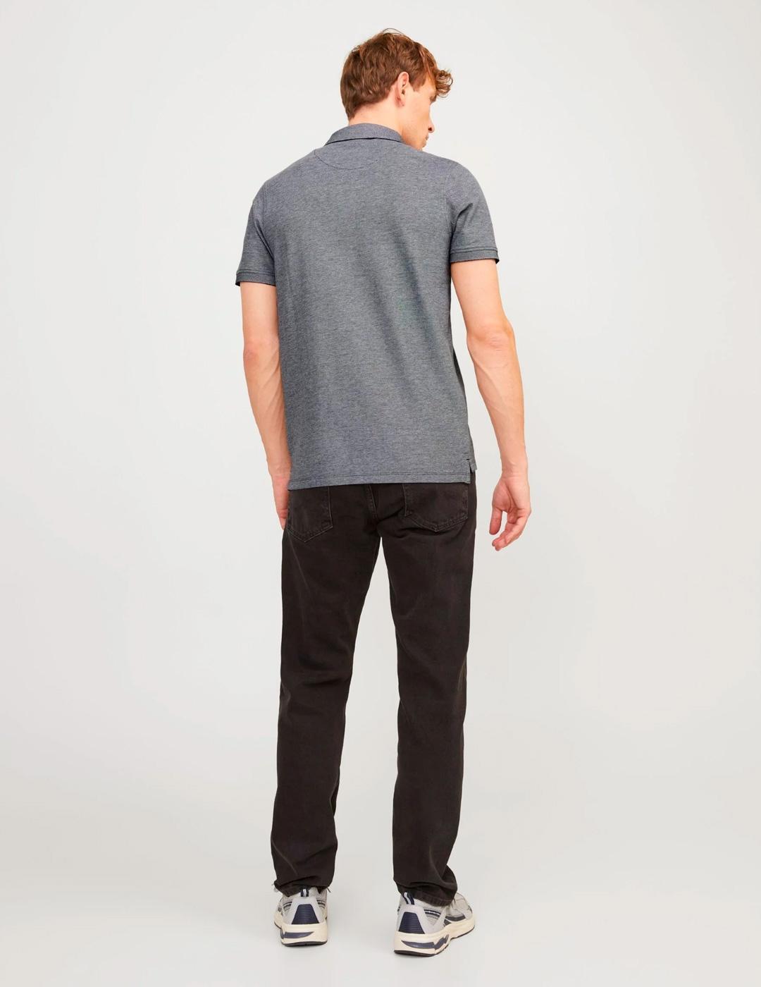 Maglia a polo da navigazione, uomo Jack&Jones grigia. 3/4