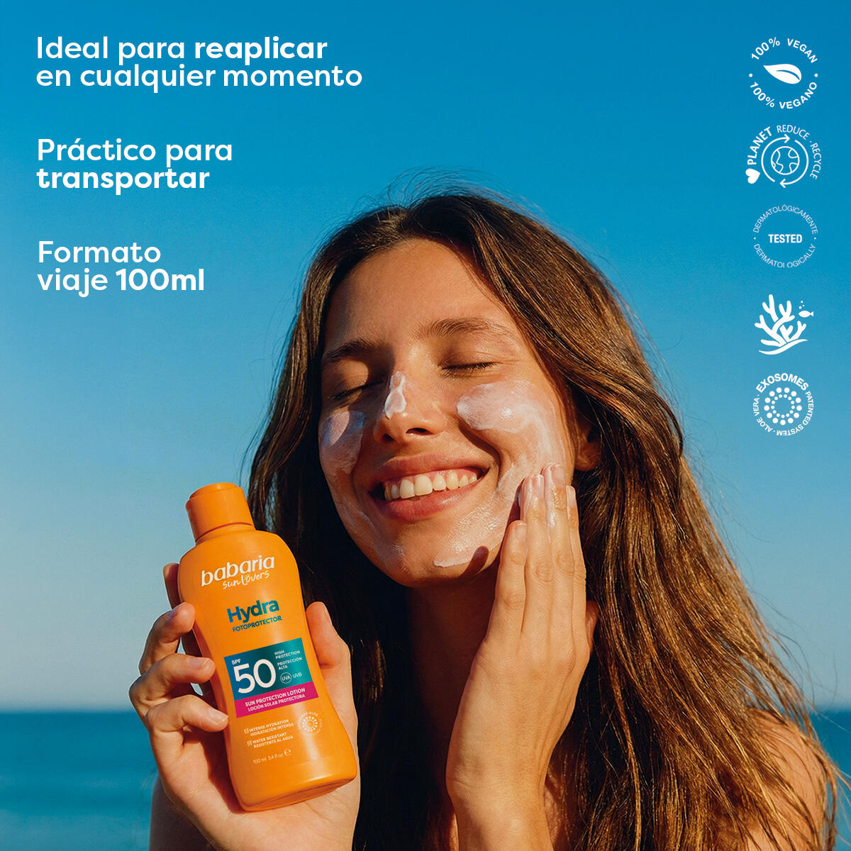 Babaria Hydra Leche Solar Aloe SPF50+ Hidratante y Resistente al Agua 5/7