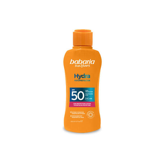 Babaria Hydra Leche Solar Aloe SPF50+ Hidratante y Resistente al Agua