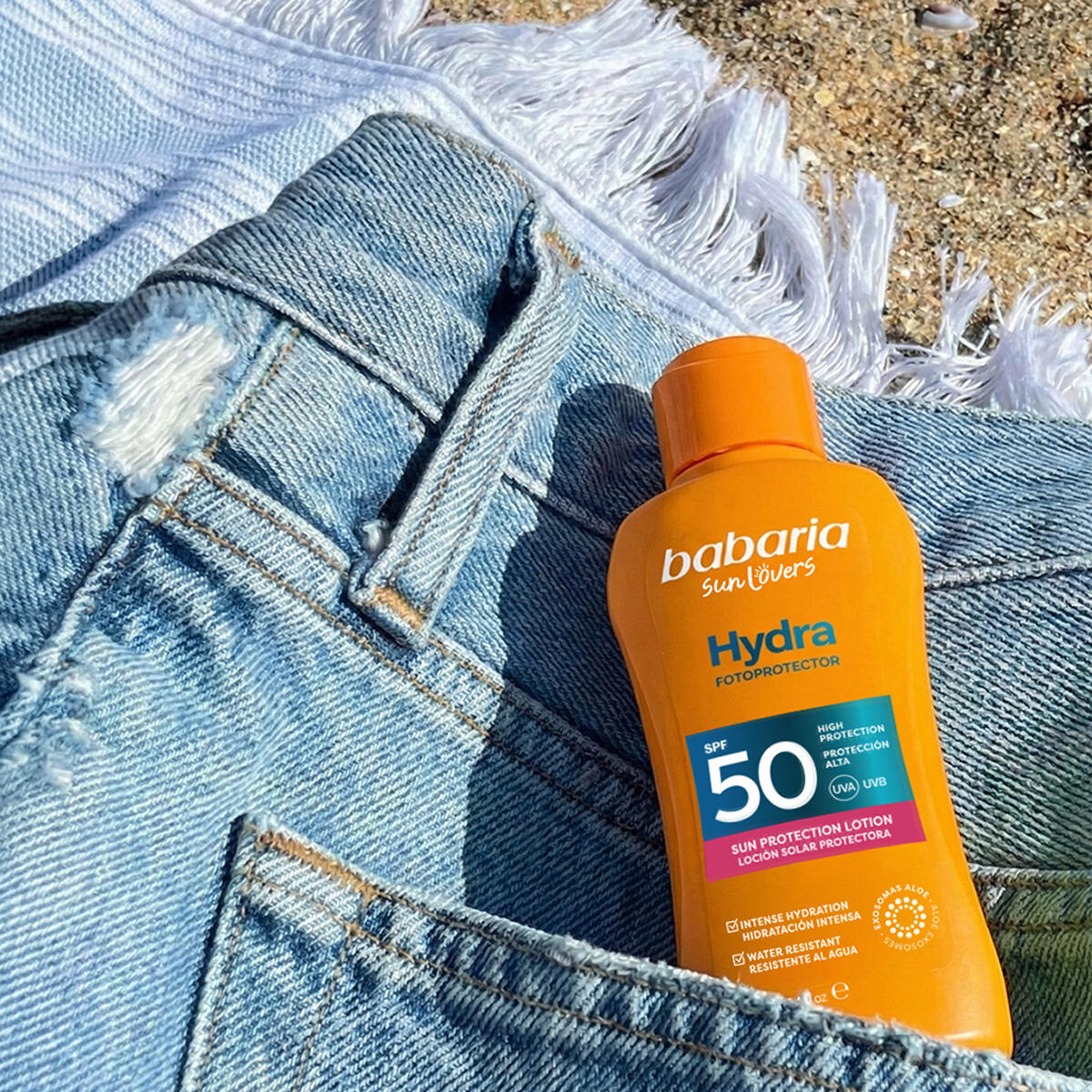 Babaria Hydra Leche Solar Aloe SPF50+ Hidratante y Resistente al Agua 6/7