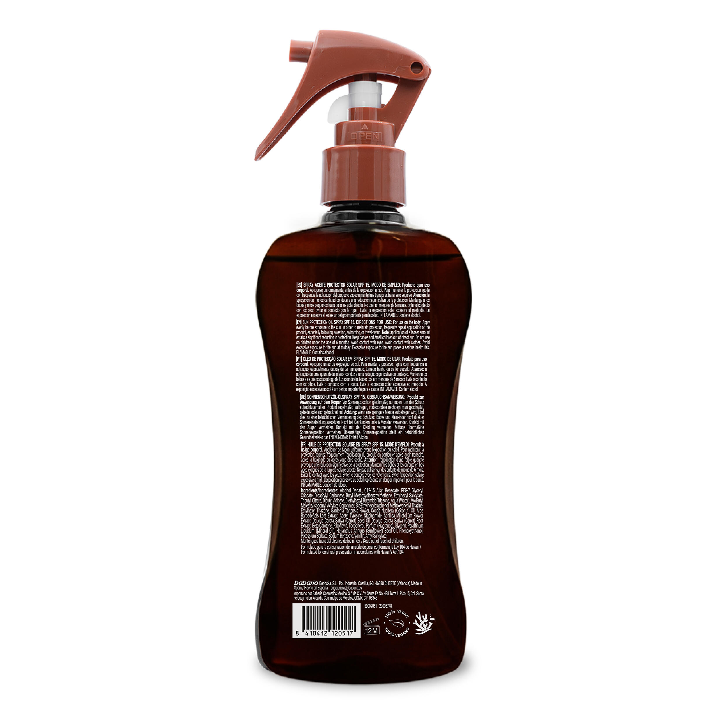 Babaria Bronze Spray Aceite Monoi de Tahiti SPF15 200 ml 2/3