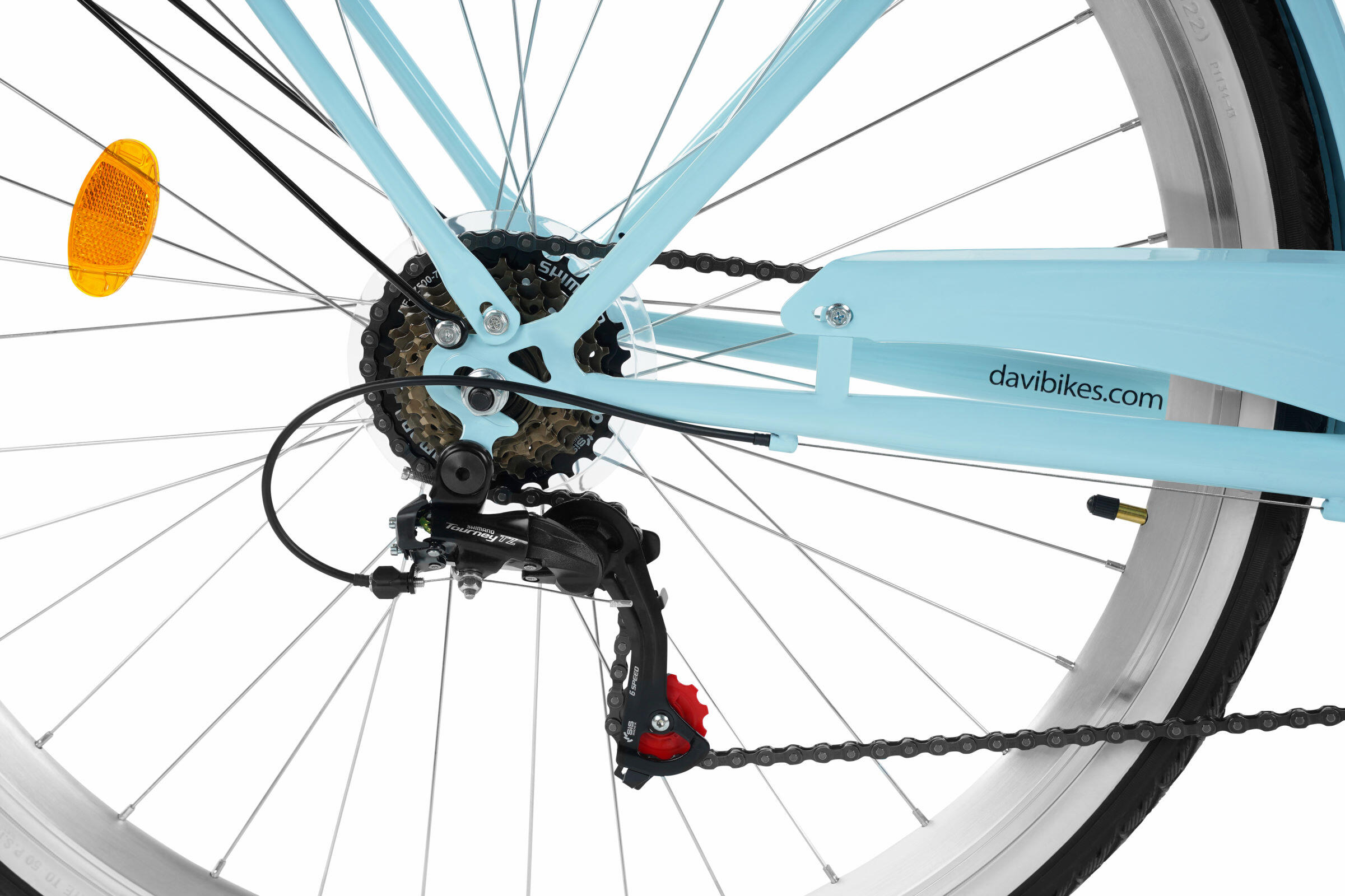 Městské kolo Davi Ella 18" 28" shimano 160-185 cm 7 převodů s košíkem 7/10