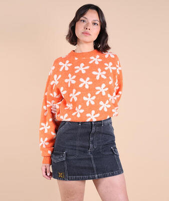 Jacquard trui met bloemenmotief pandora