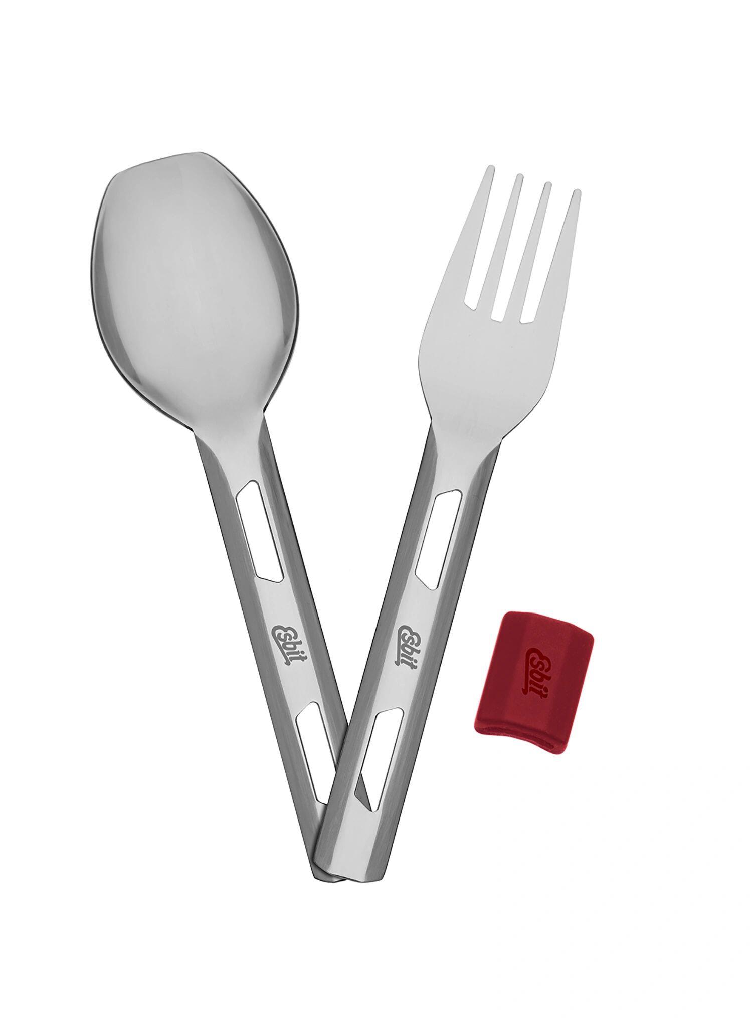 Sztućce turystyczne Esbit Cutlery Set Incl. Silicone Band S - burgundy 2/7