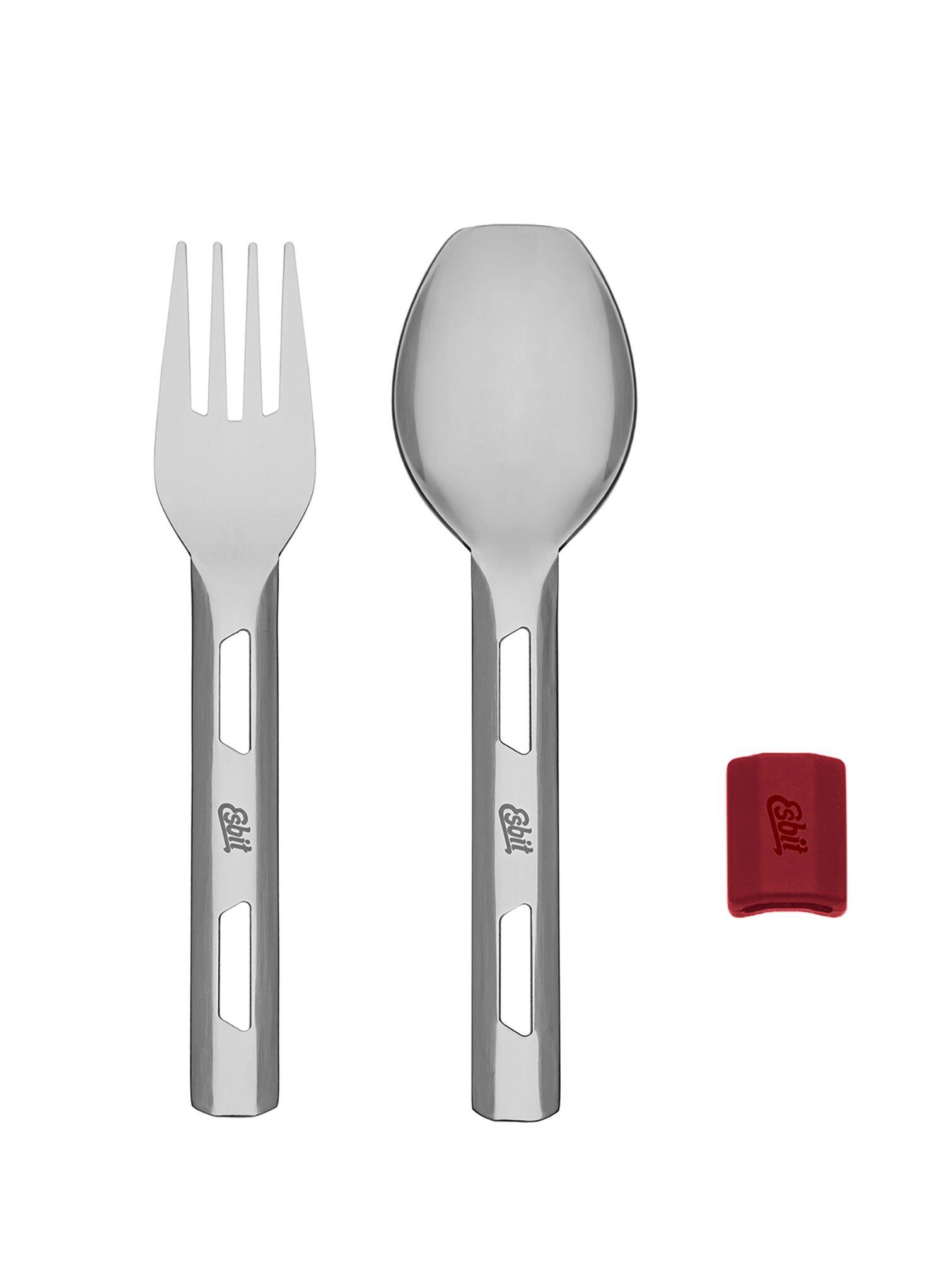 Sztućce turystyczne Esbit Cutlery Set Incl. Silicone Band S - burgundy 5/7