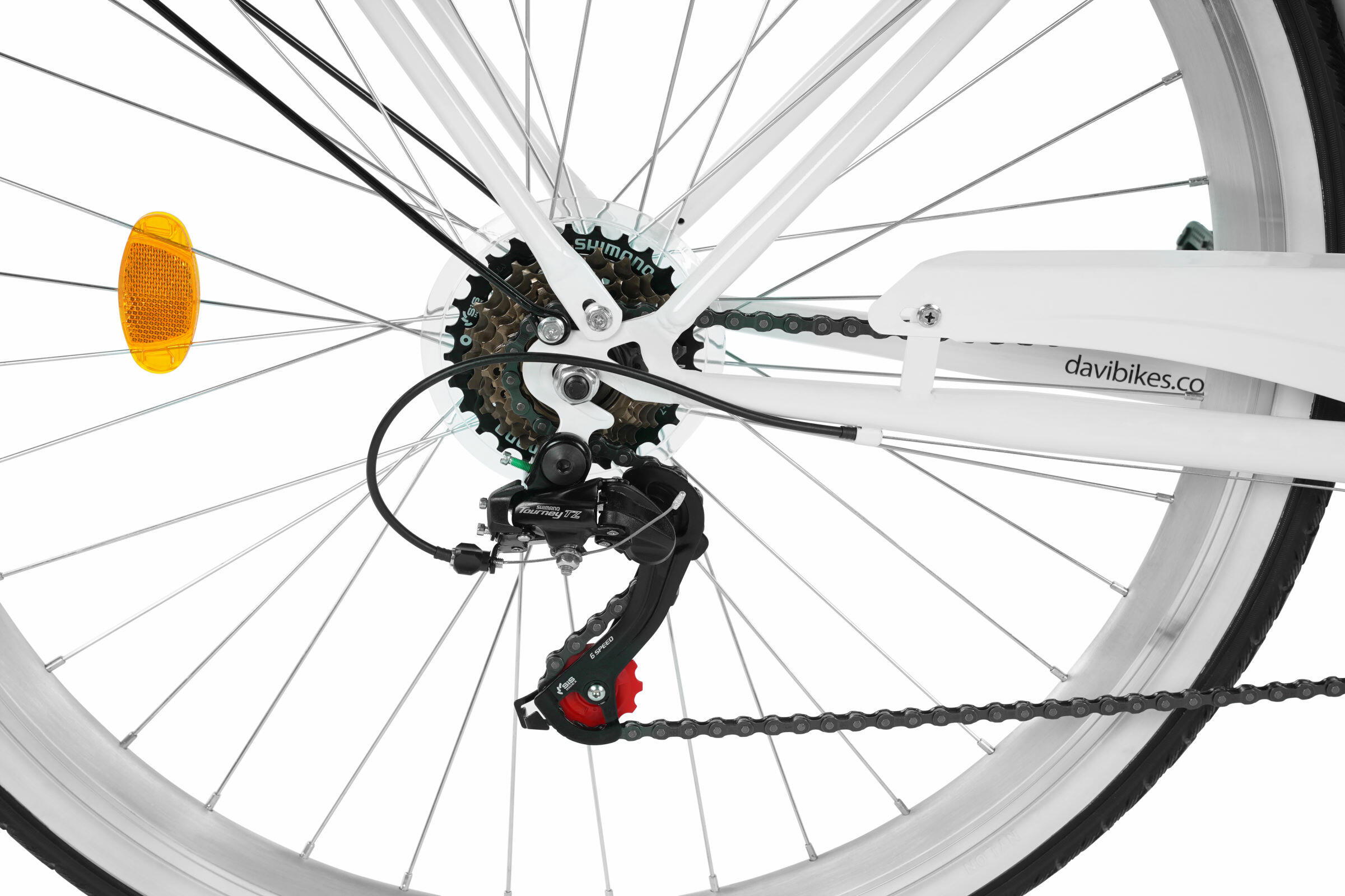 Damesfiets Davi Ella 28", 7 versnellingen, 160-185 cm, Wit/Zwart 7/8