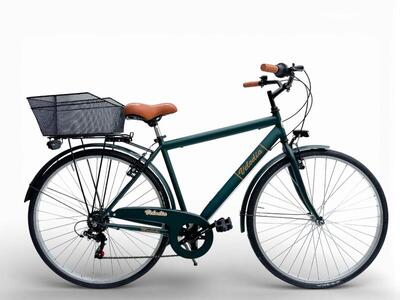 Bicicletta Misura 28 Bici Uomo Passeggio Da Città Con Cambio Verde Vintage Retrò