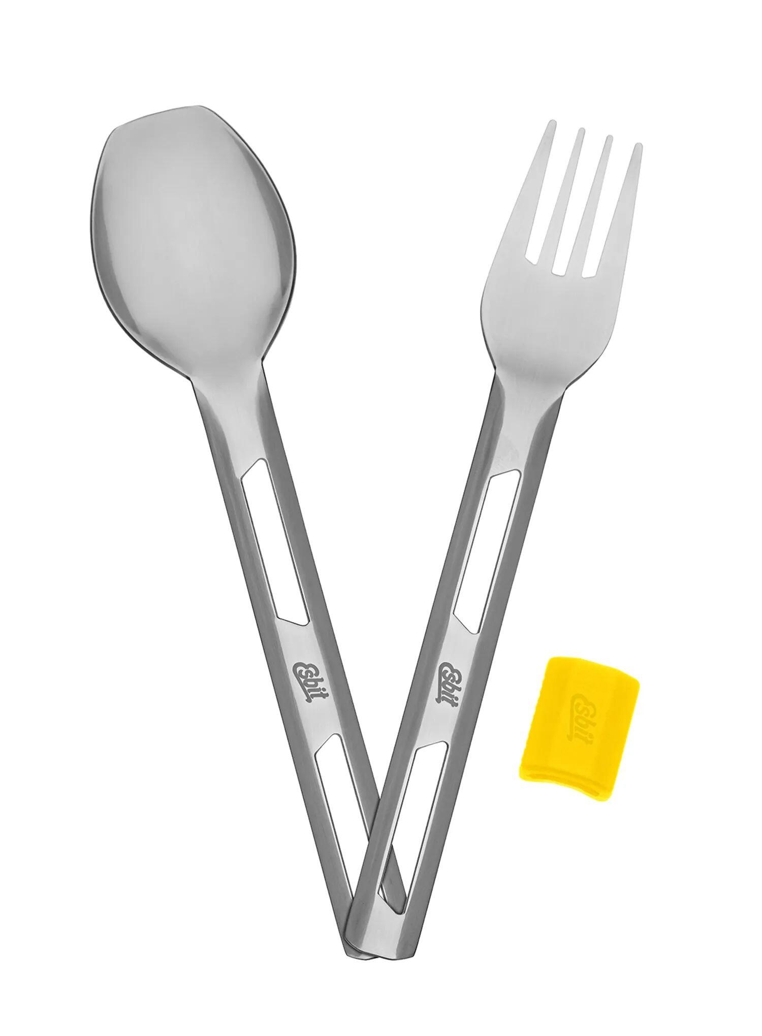 Sztućce turystyczne Esbit Cutlery Set Incl. Silicone Band L - sunshine yellow 5/7
