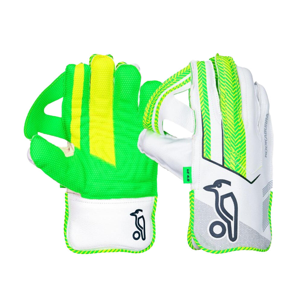 Adulto Unisex Guanti Da Guardiano Di Wicket Kookaburra LC 4.0 Verde Bianco 3/3
