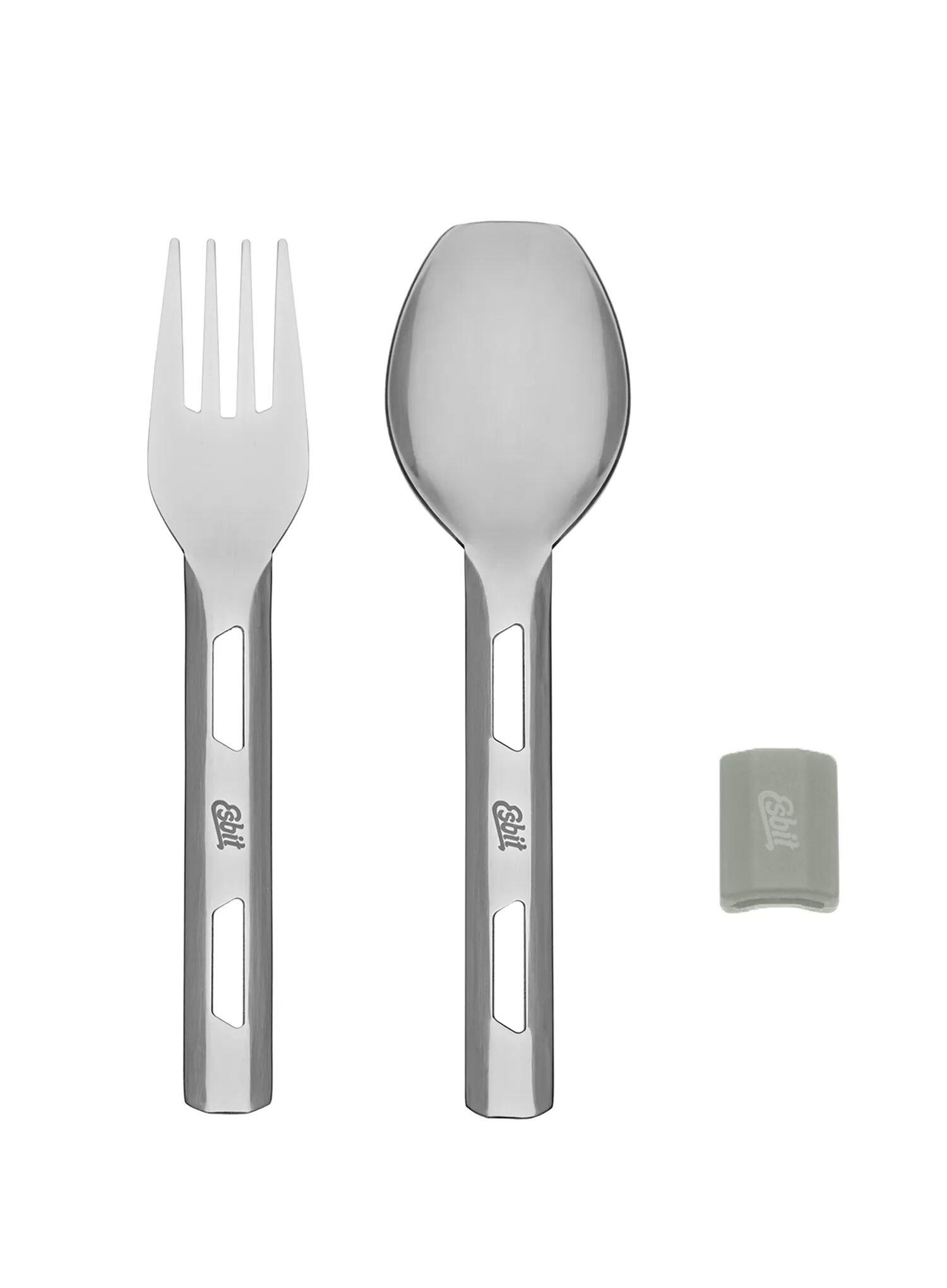 Sztućce turystyczne Esbit Cutlery Set Incl. Silicone Band S - stone grey 2/7