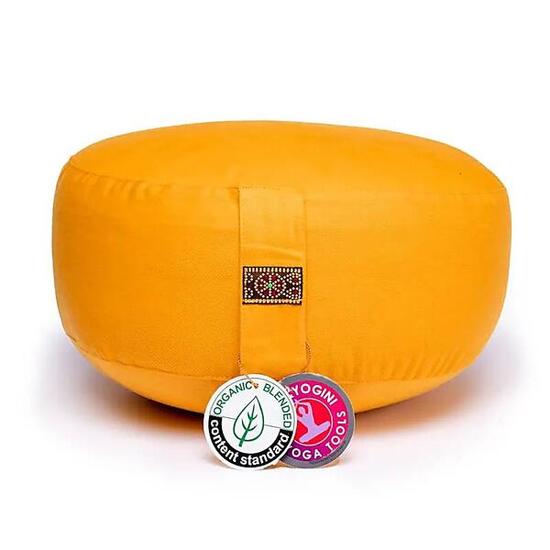 Coussin de méditation Yogi & Yogini coton bio OCS 100, orange fluo