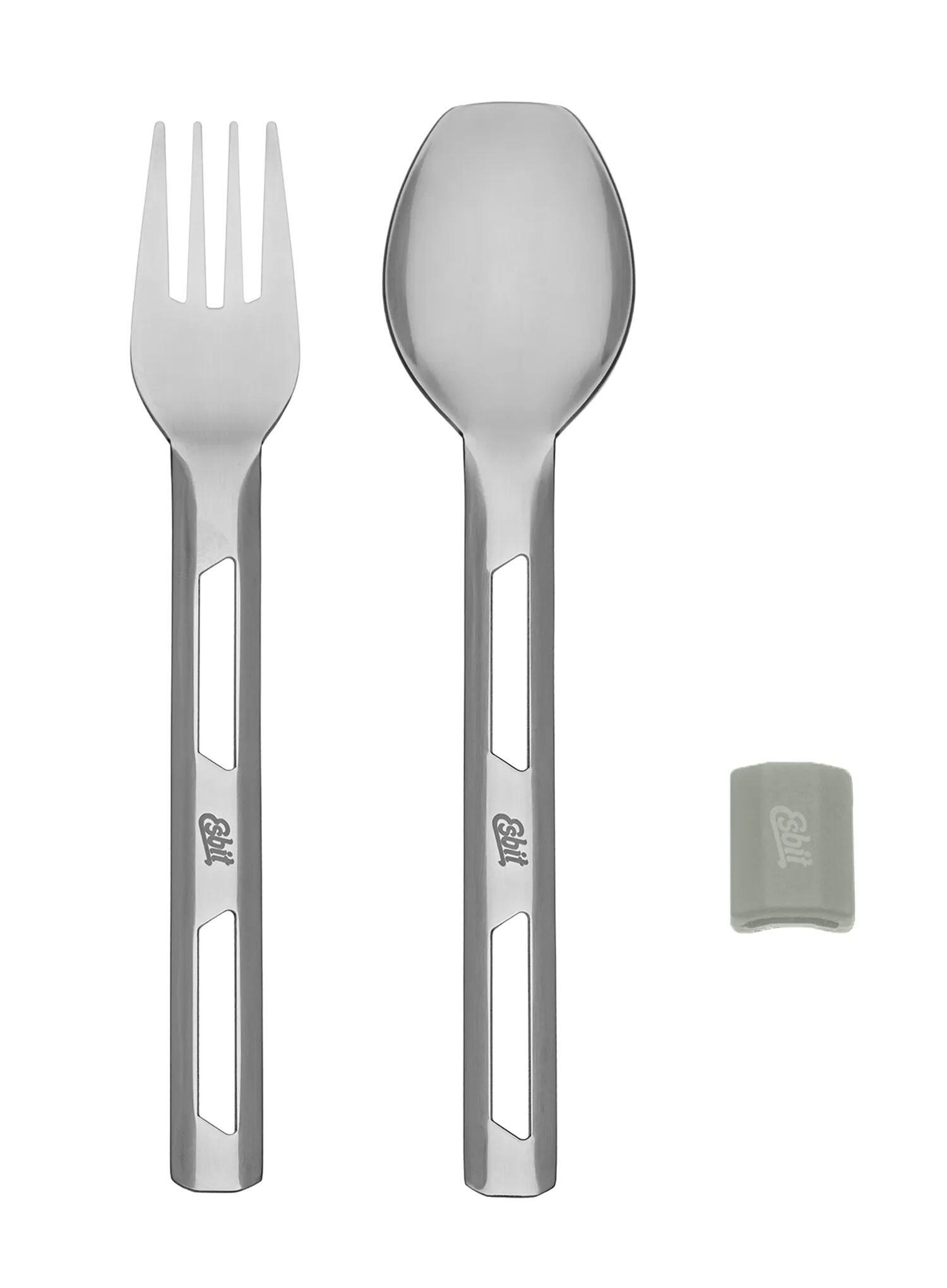 Sztućce turystyczne Esbit Cutlery Set Incl. Silicone Band L - stone grey 2/7