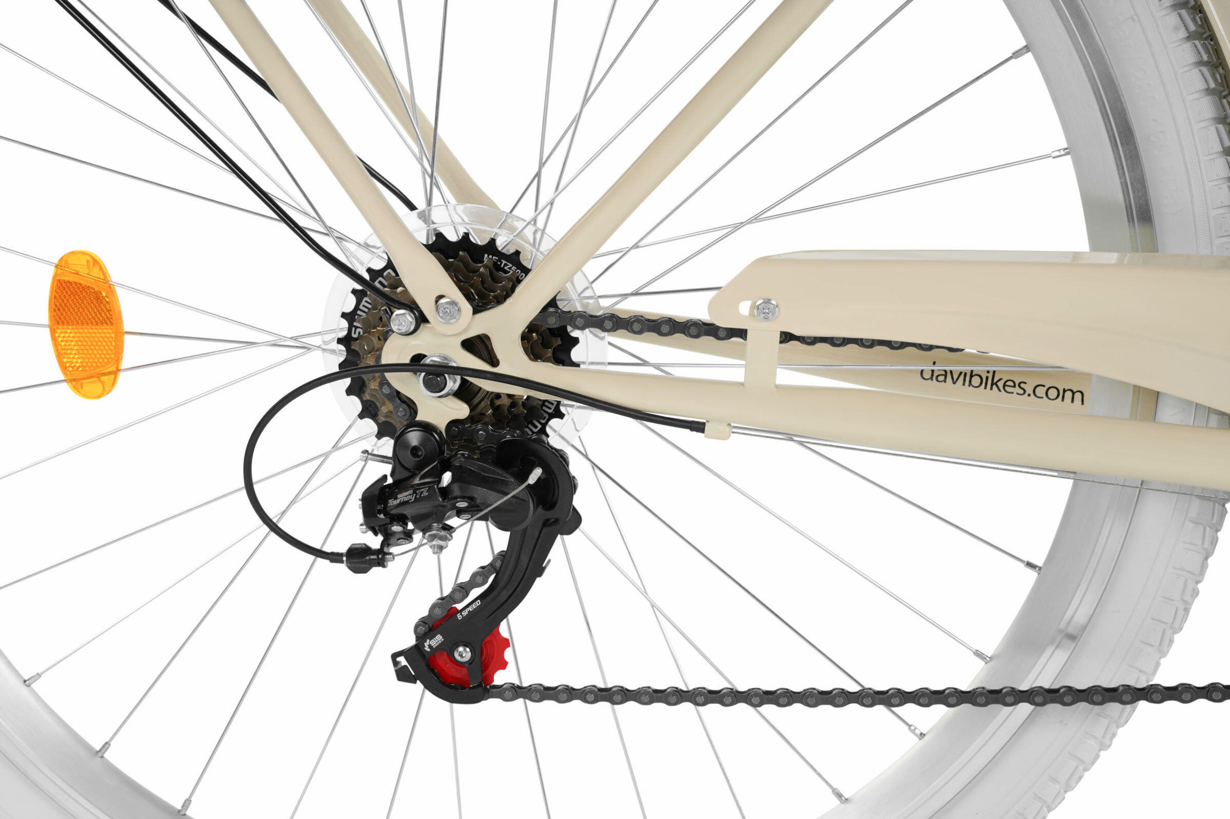 Damesfiets Davi Ella 28", 7 versnellingen, 160-185 cm, Koffiebruin/Wit 7/8