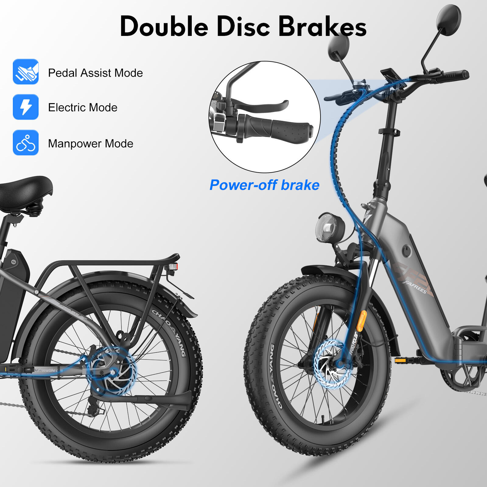 Bicicleta eléctrica  Fafrees FF20 Polar con baterías duales de 48V y 26.8ah 7/7
