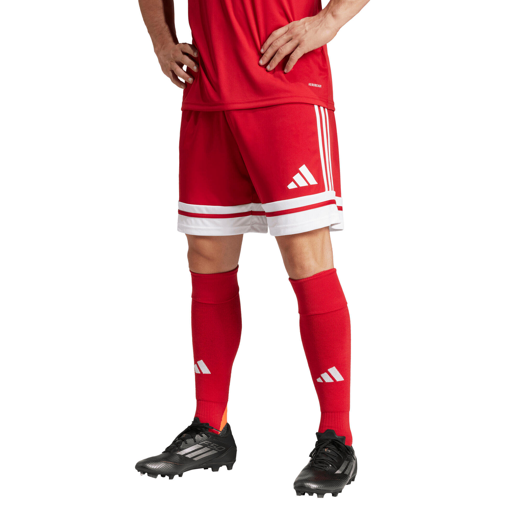 PANTALONCINO da calcio uomo adidas rosso/bianco 2/7