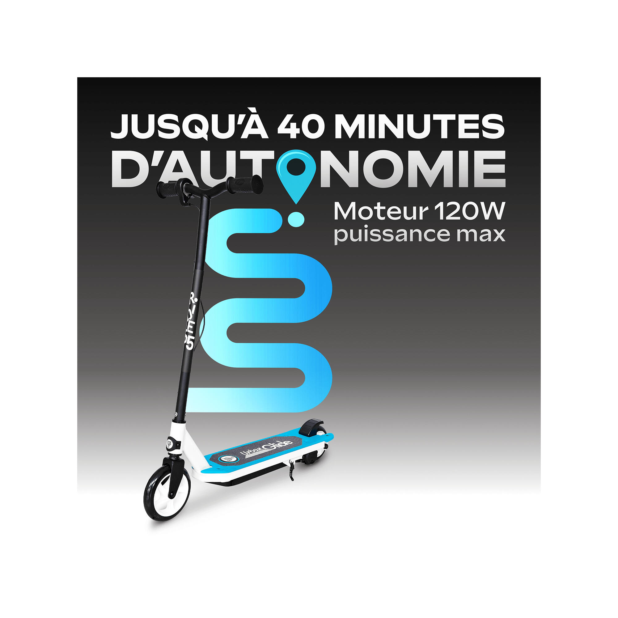 Trottinette Électrique Enfant 55 Bleu – 30W -Autonomie 40 min - 3-8 ans 4/7