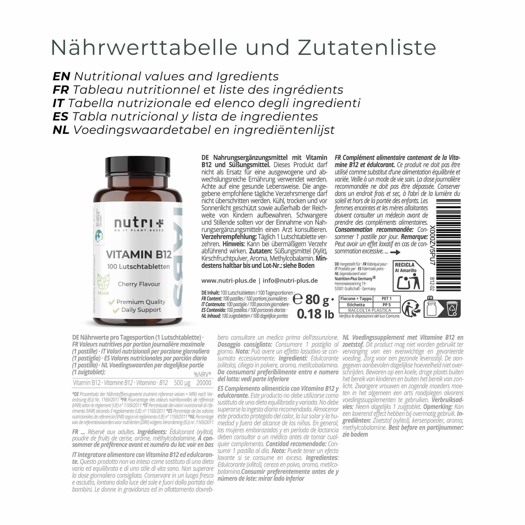 Vitamine B12 100 zuigtabletten 5/6