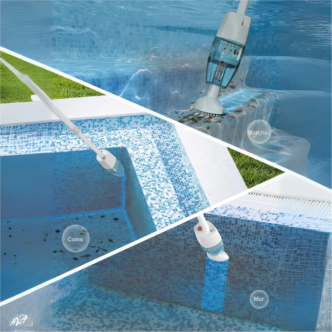 Aspirateur à main pour piscine et spa avec manche télescopique 4/7