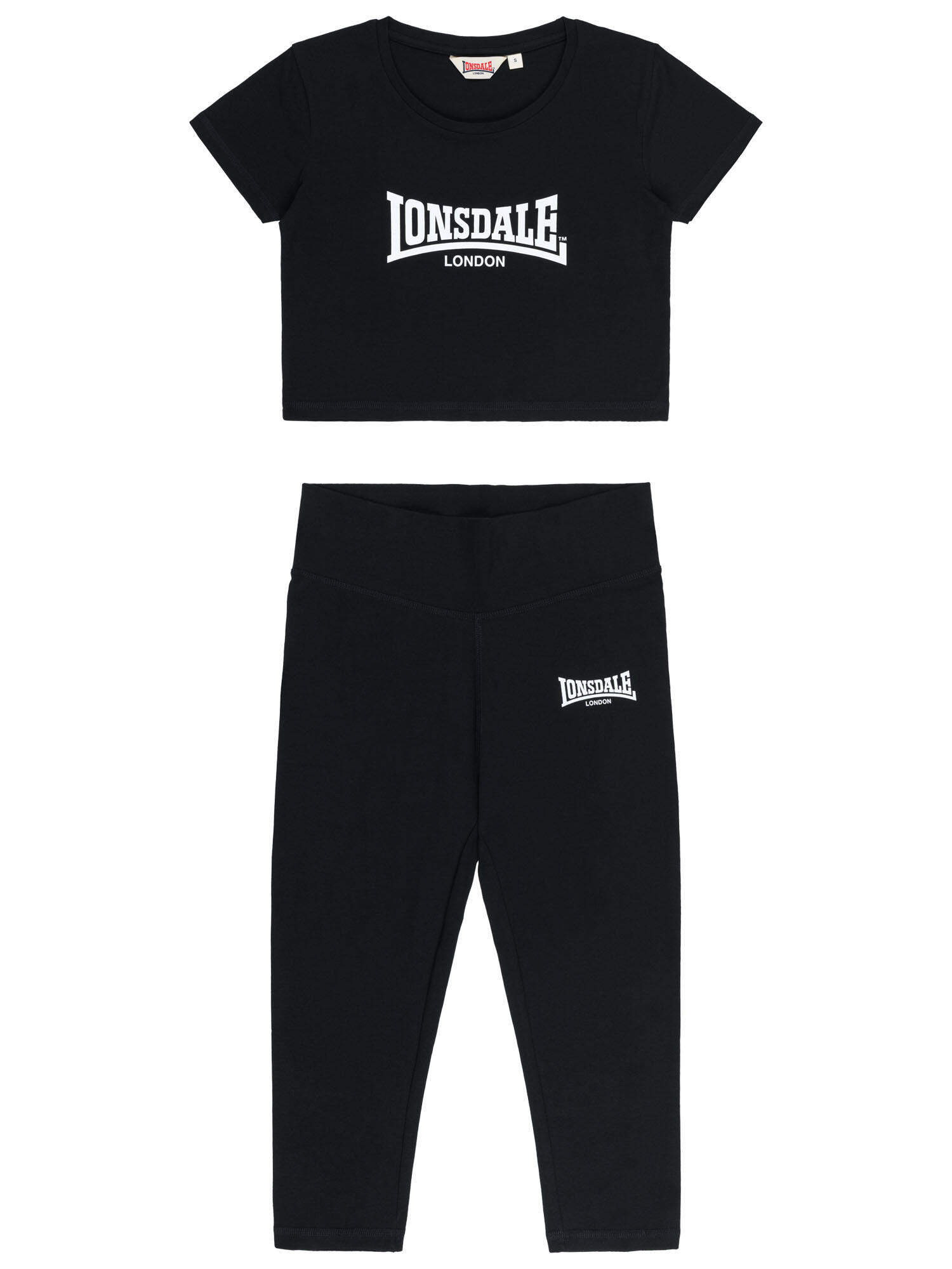 Conjunto de t-shirt e legging feminino Lonsdale Ixworth 2/7