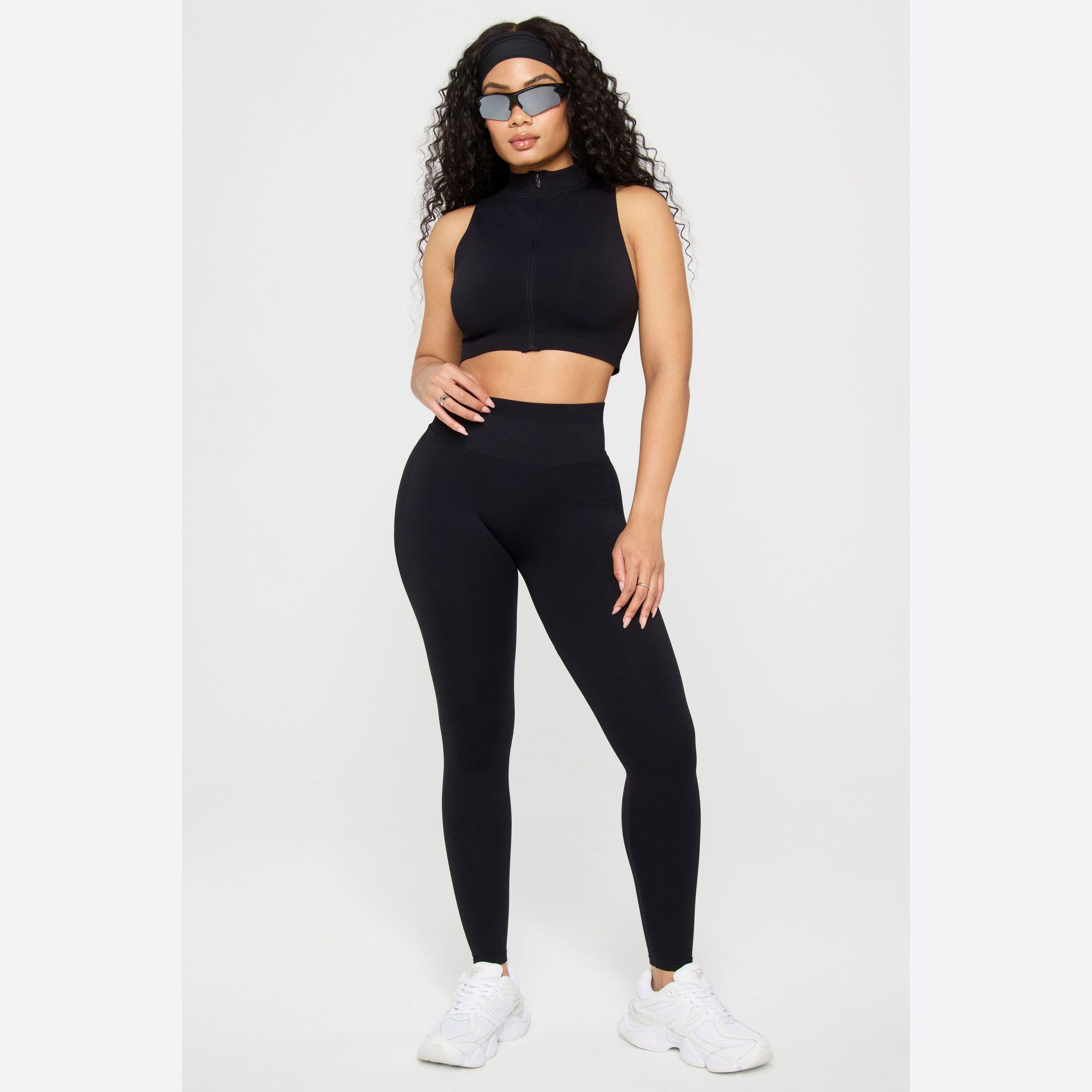 Leggings Froncés Sans Couture Pour Femmes, En Matière Élastique 5/5