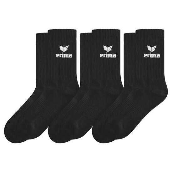 Erima Chaussettes de sport lot de 3 Noir