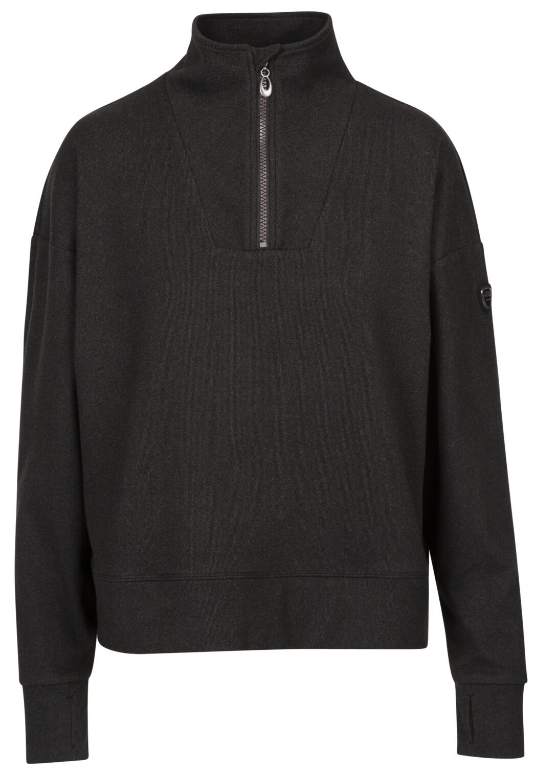 2058 Top en velours brossé 1/2 zip - gris foncé chiné 1/2
