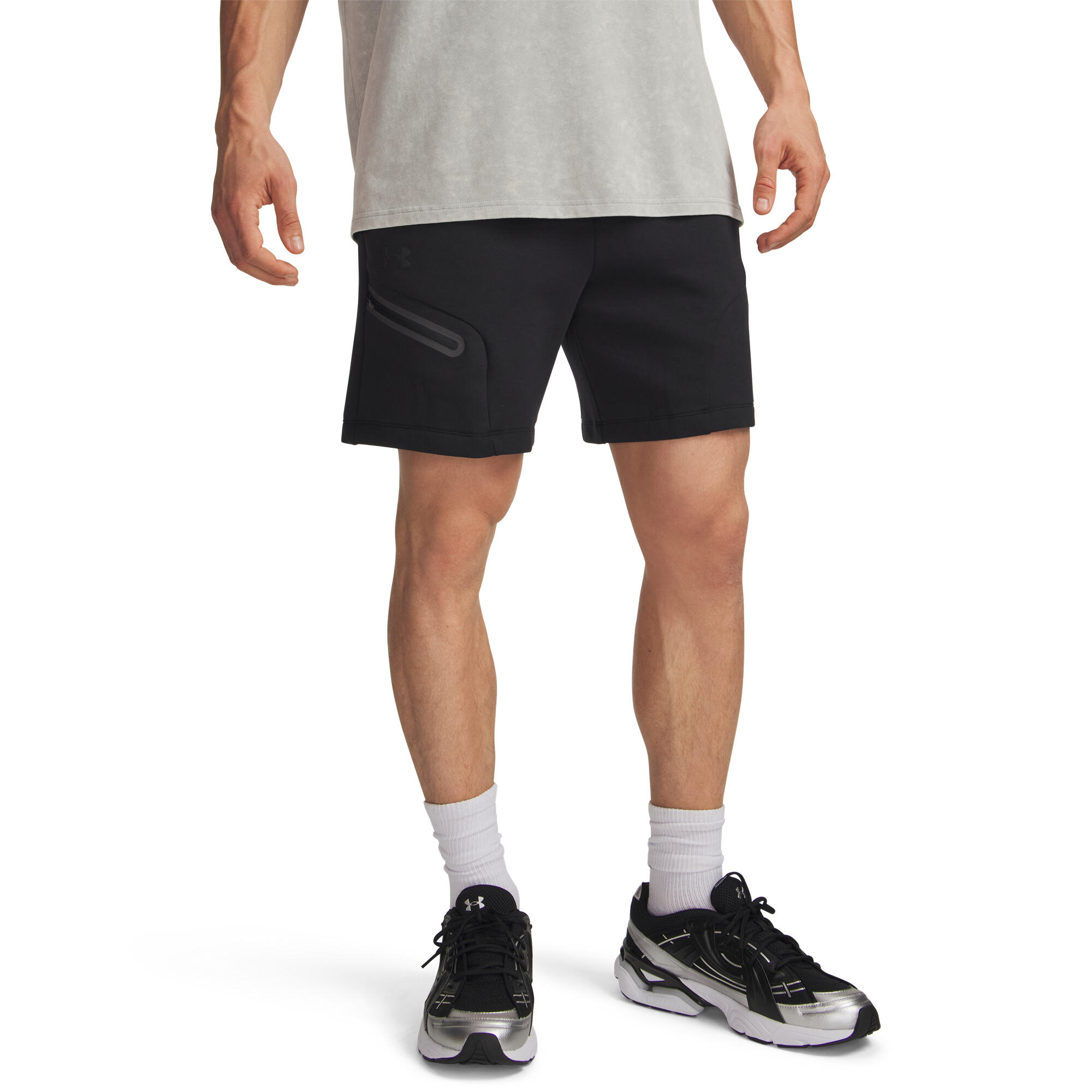 Chándal para hombre Under Armour Unstoppable Flc Shorts Negro Negro 1/4