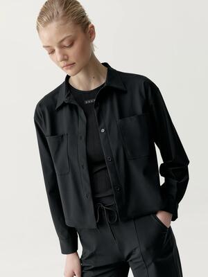 Sportshirt dames halia lange mouwen polokraag met zakken